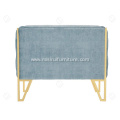 Blue fabric titanium frame living room sofa